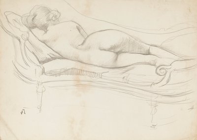 Nudo dormiente su un divano da Albert de Belleroche